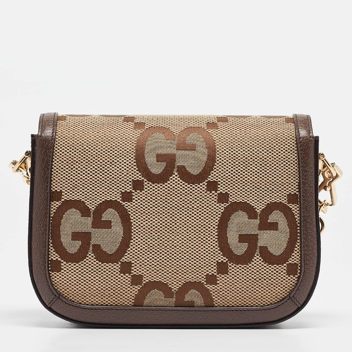 Luxury Gucci Trending 2025 Brown/beige Jumbo Gg Canvas Mini Horsebit 1955 Shoulder Bag..