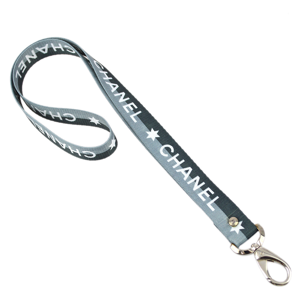 Chanel Star Neck Strap Gray 01P Small New