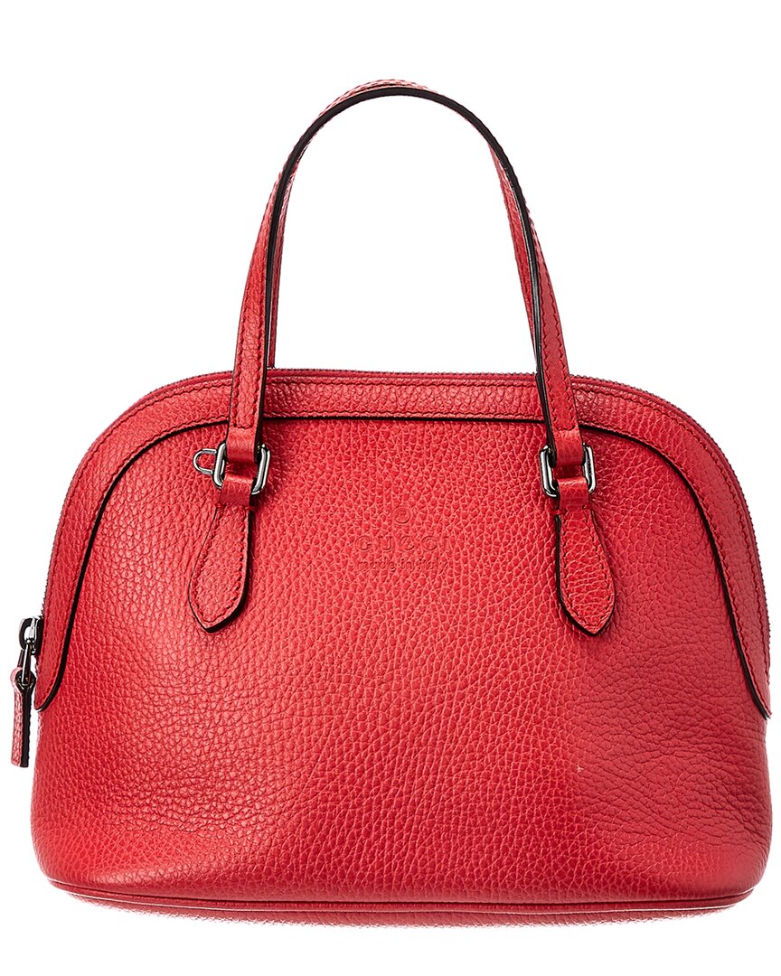 Gucci Red Grained Leather Mini Dome Bag