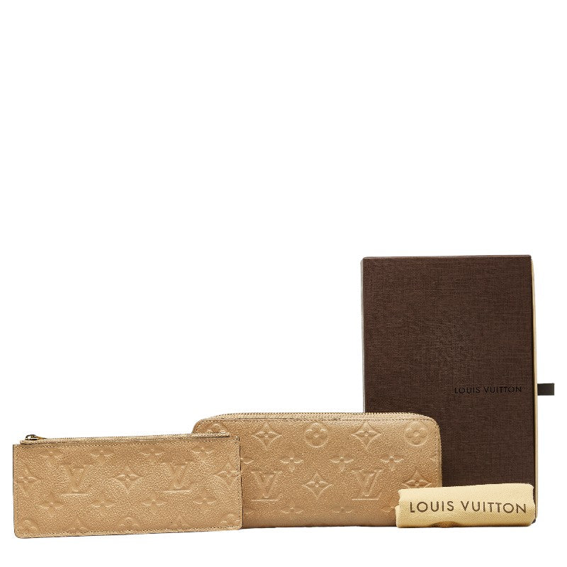 Louis Vuitton Monogram Amplant Portefolio Clemence Long Wallet M60173 Dune Beige Leather  Louis Vuitton