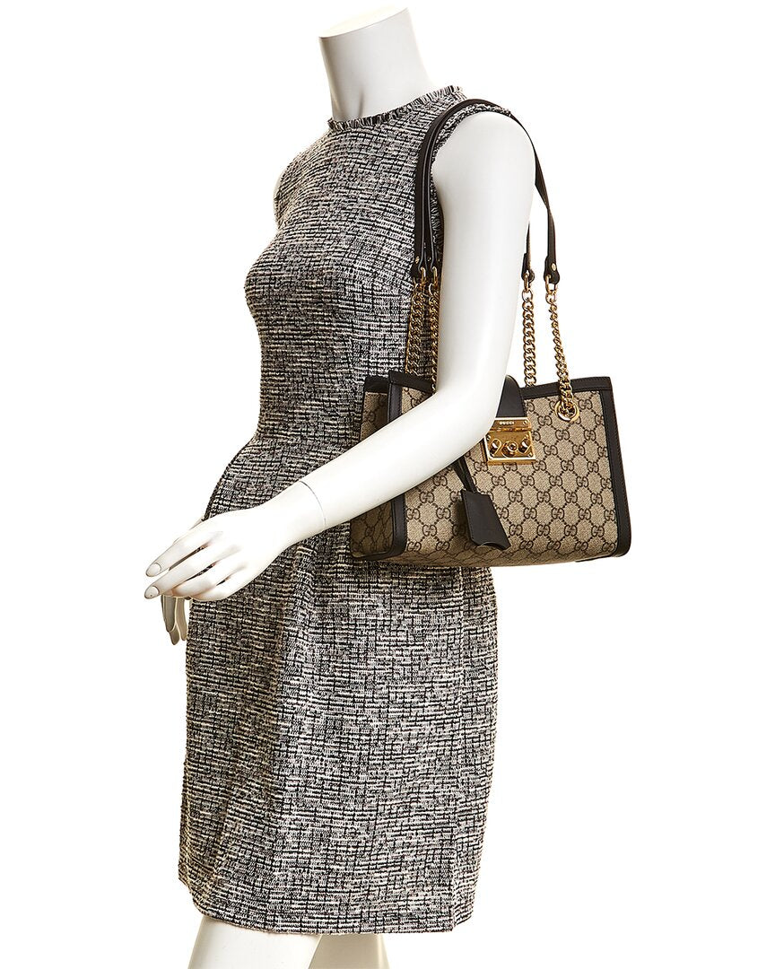 Luxury Gucci Trending 2025 Padlock Small GG Supreme Canvas & Leather Shoulder Bag