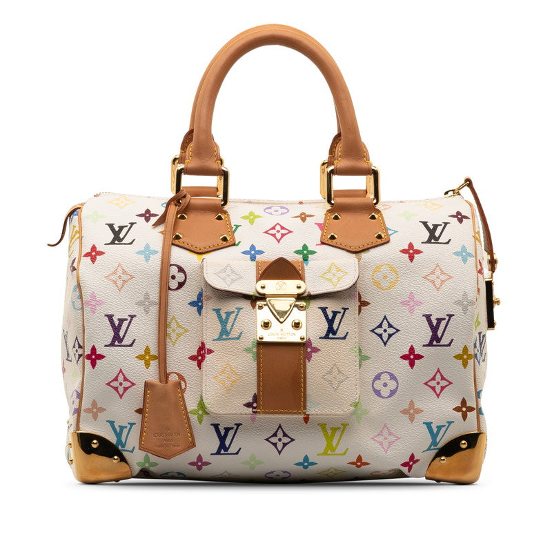 Louis Vuitton Multicolor Speedyy 30 Handbag Mini Boston Bag M92643 Bronze White PVC Leather  Louis Vuitton