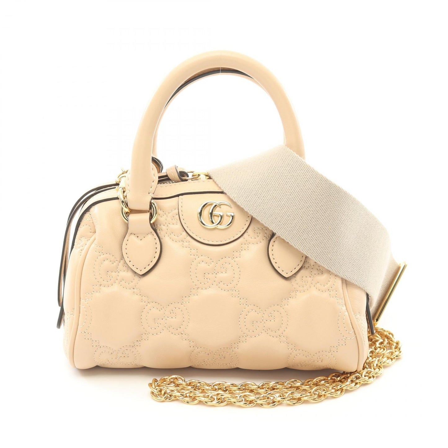 Gucci GG Matelassé Leather Handbag Beige
