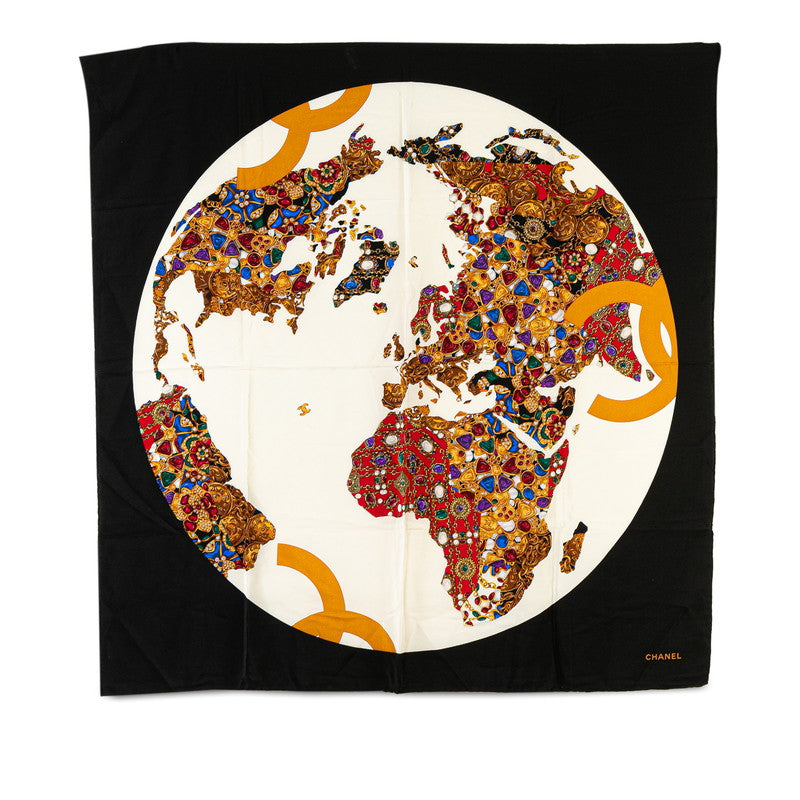 Chanel Silk Scarf with Coco Mark and Jewel Motif