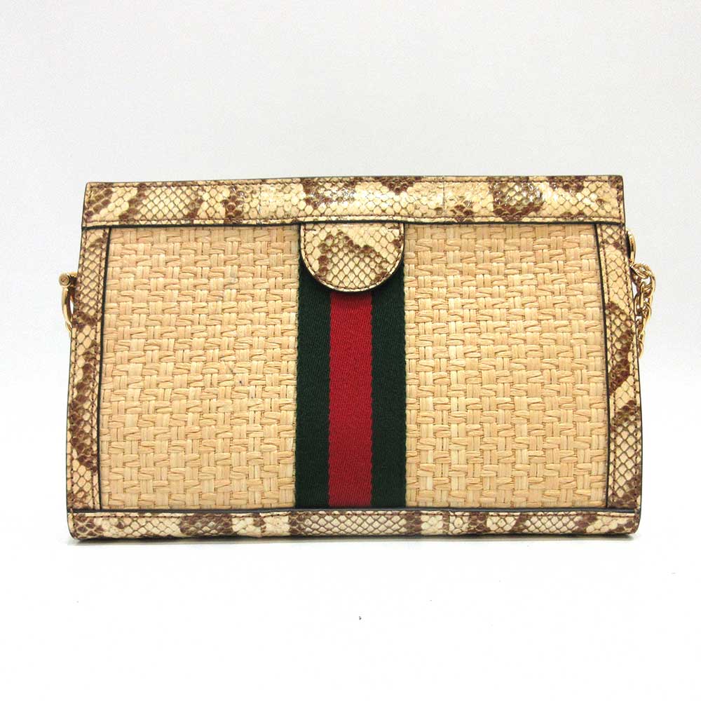 Luxury Gucci Trending 2025 Ophidia GG Small Raffia Python Shoulder Bag