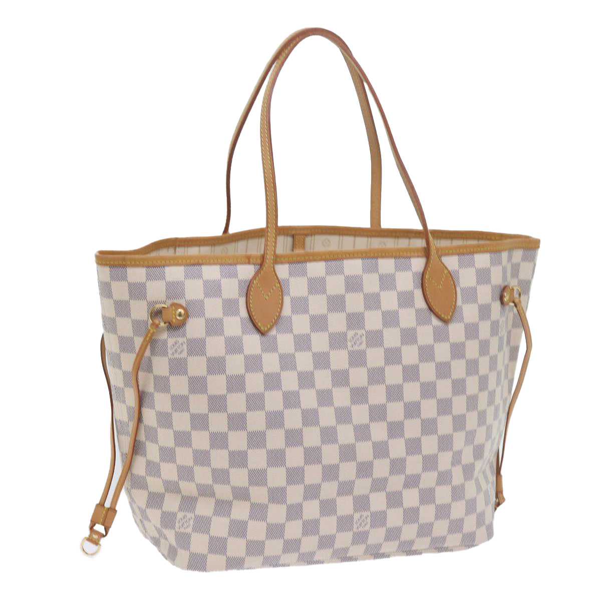 LOUIS VUITTON Damier Azur Neverfull MM Tote Bag N41605 LV 60051A