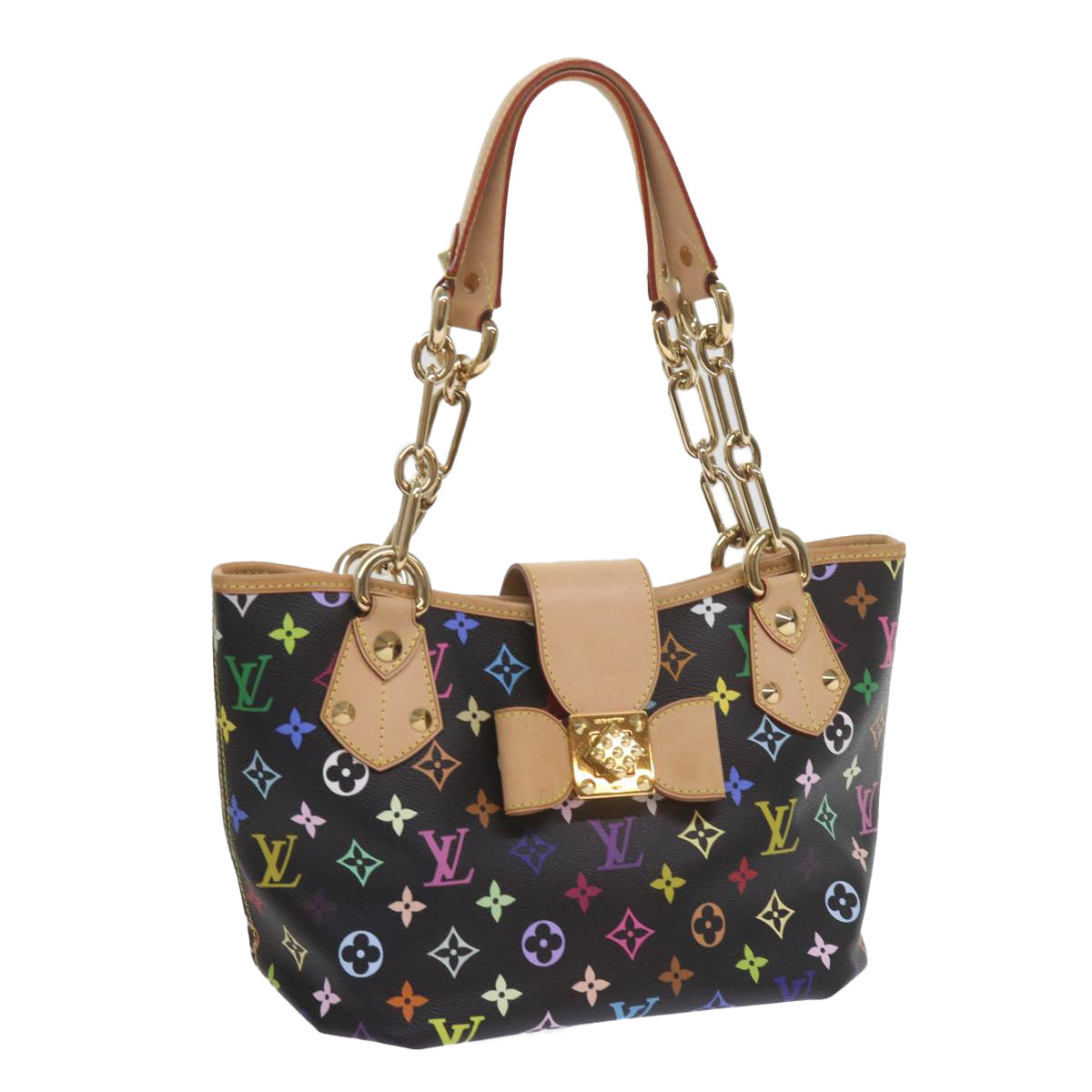 LOUIS VUITTON Monogram Multicolor Annie MM Shoulder Bag Black M40308 60084A