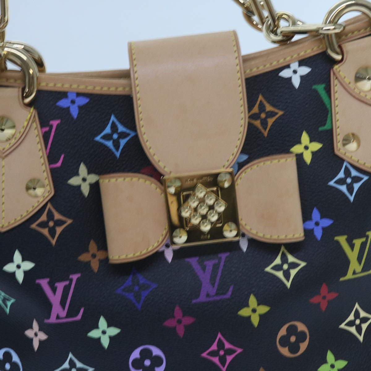 LOUIS VUITTON Monogram Multicolor Annie MM Shoulder Bag Black M40308 60084A