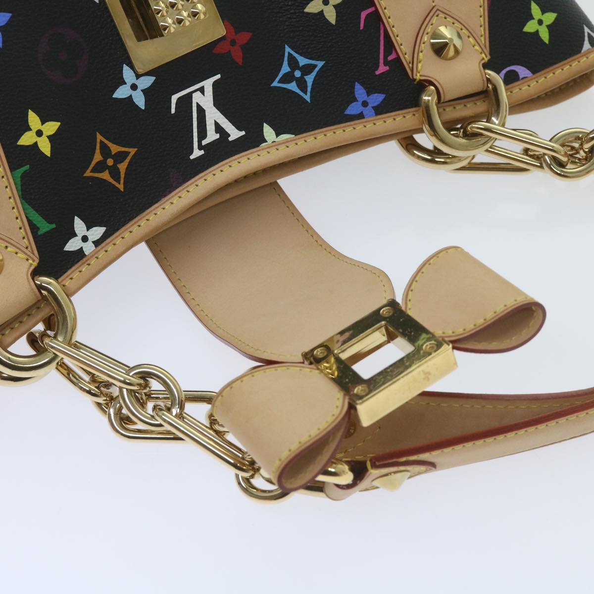 LOUIS VUITTON Monogram Multicolor Annie MM Shoulder Bag Black M40308 60084A