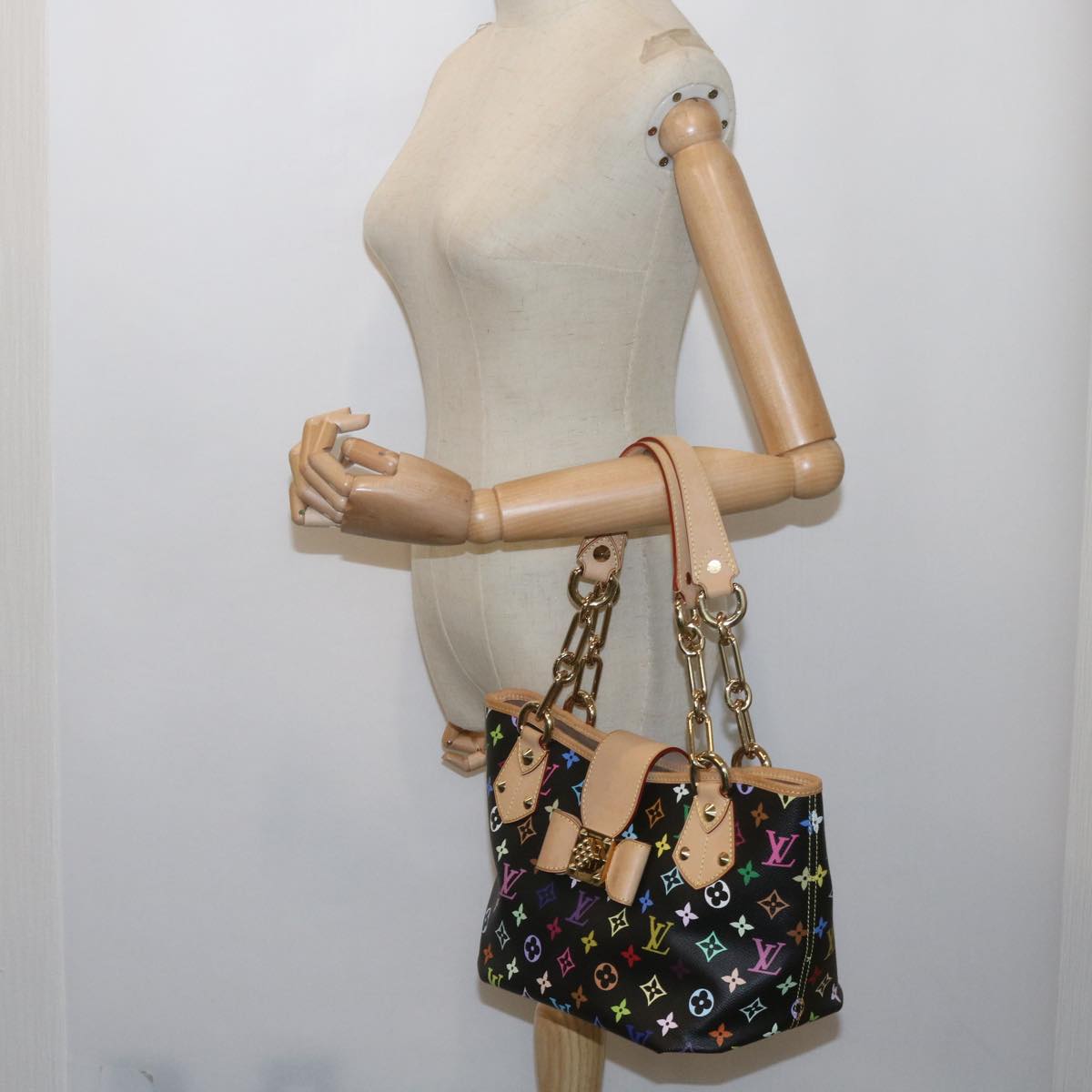 LOUIS VUITTON Monogram Multicolor Annie MM Shoulder Bag Black M40308 60084A