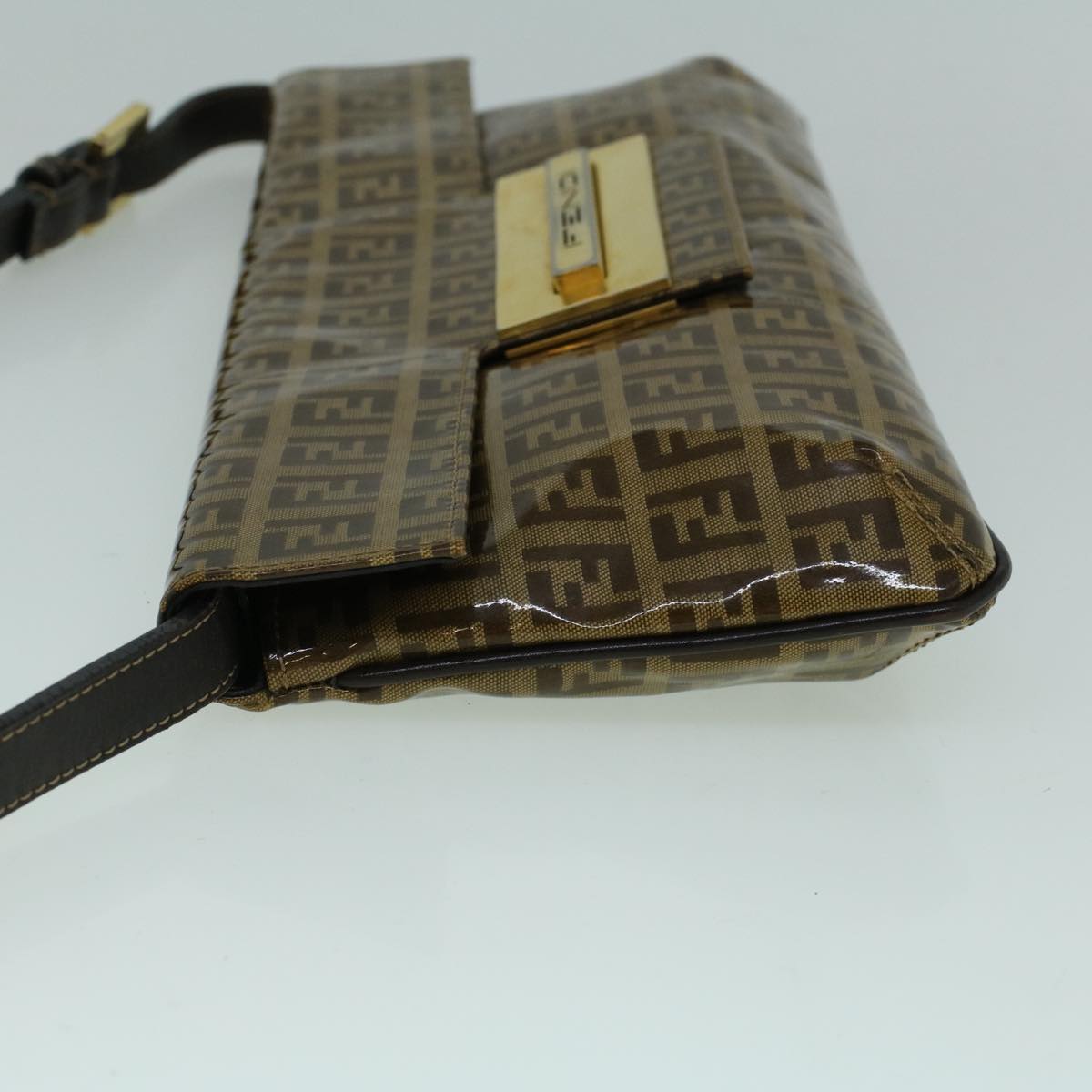 Luxury FendiZucchino Canvas Shoulder Bag Coated Canvas Brown60109