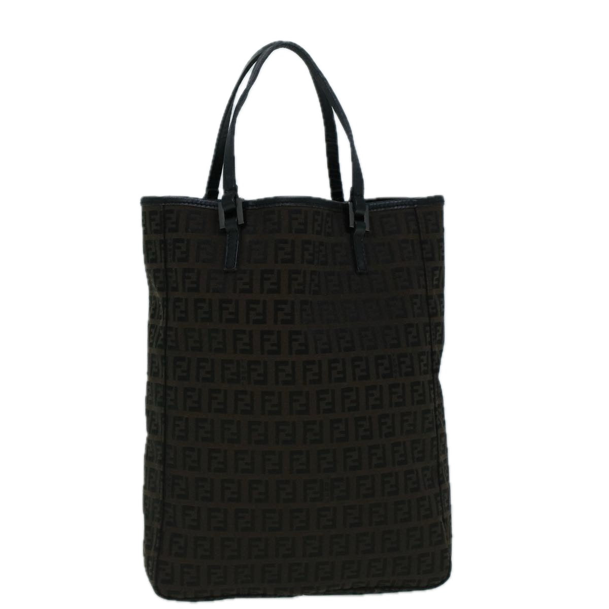 Luxury FendiZucchino Canvas Tote Bag Brown Black60396