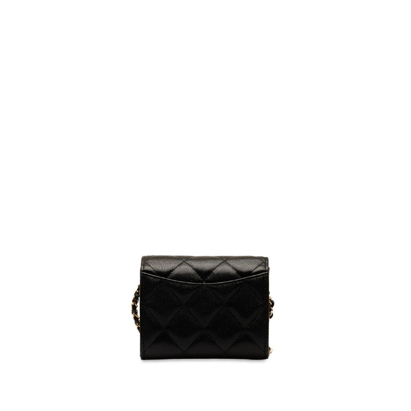 Chanel Matrases Coco Mini Chain Wallet Black G Caviar S  Chanel