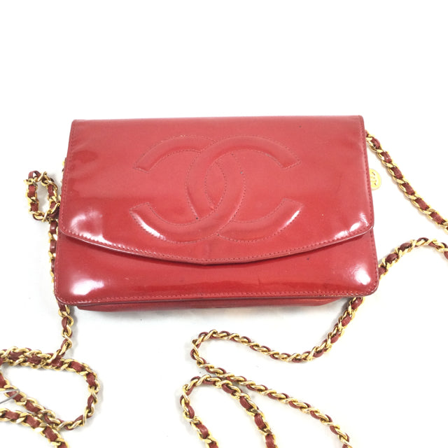 Luxury Chanel Patent Leather Wallet on a Chain
