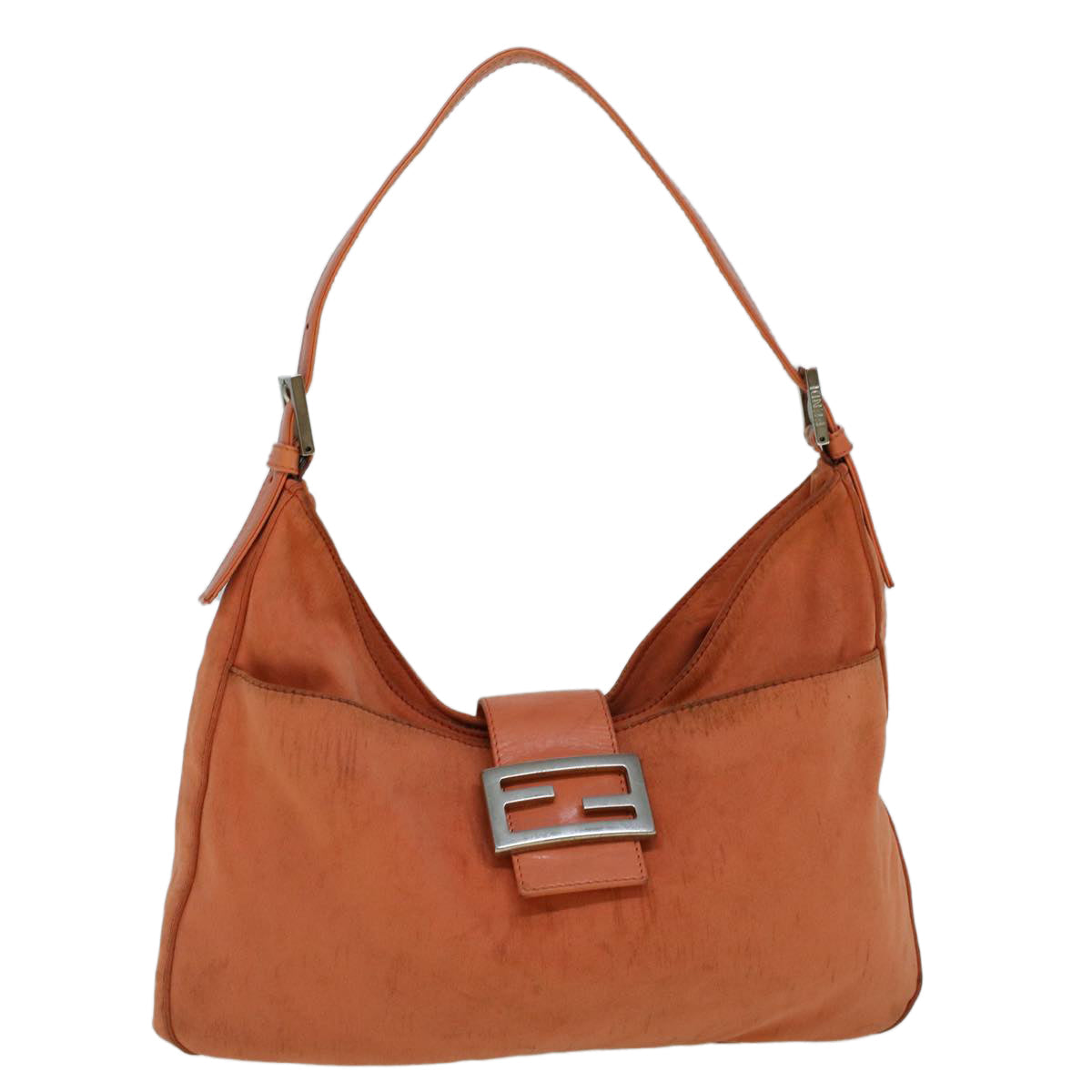 Luxury FendiMamma Baguette Shoulder Bag Nylon Orange60423