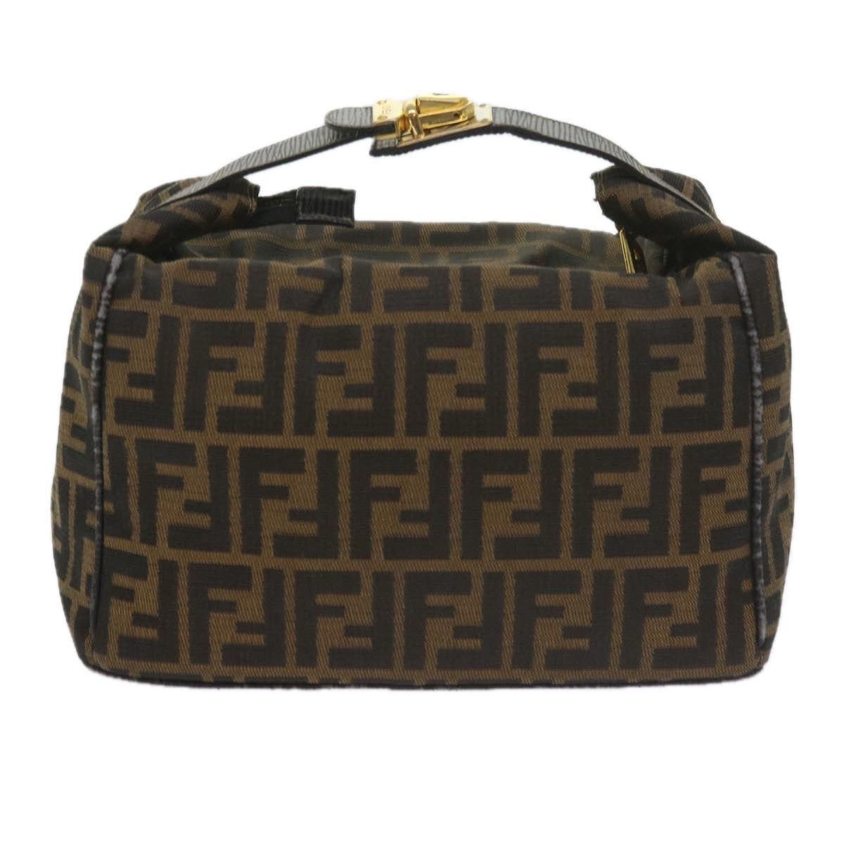 Luxury FendiZucca Canvas Vanity Cosmetic Pouch Black Brown60536