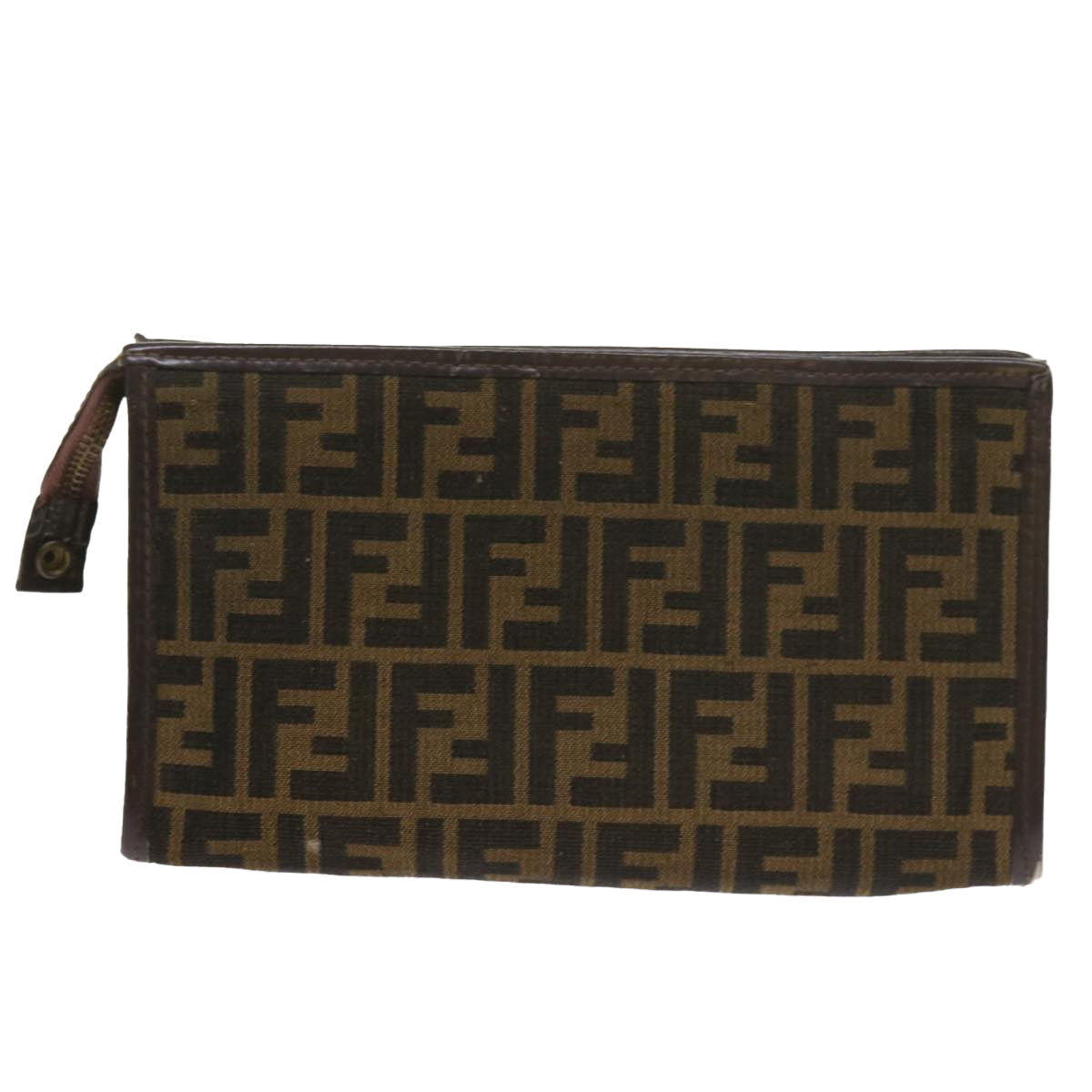 Luxury FendiZucca Canvas Clutch Bag Black Brown60602