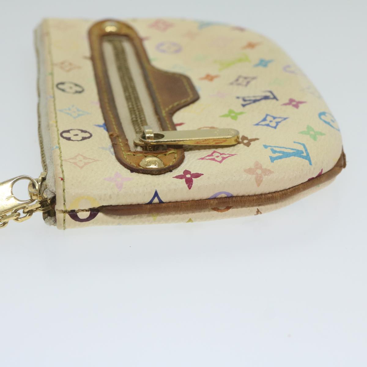 LOUIS VUITTON Monogram Multicolor Pochette MM Pouch White M60028 LV 60840