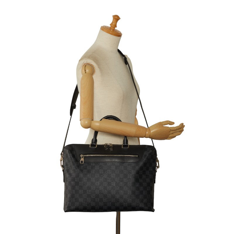 Louis Vuitton Damier Graphite PDJ NM Porte Document Jewel Handbag 2WAY N48260 Black PVC Leather Men LOUIS VUITTON