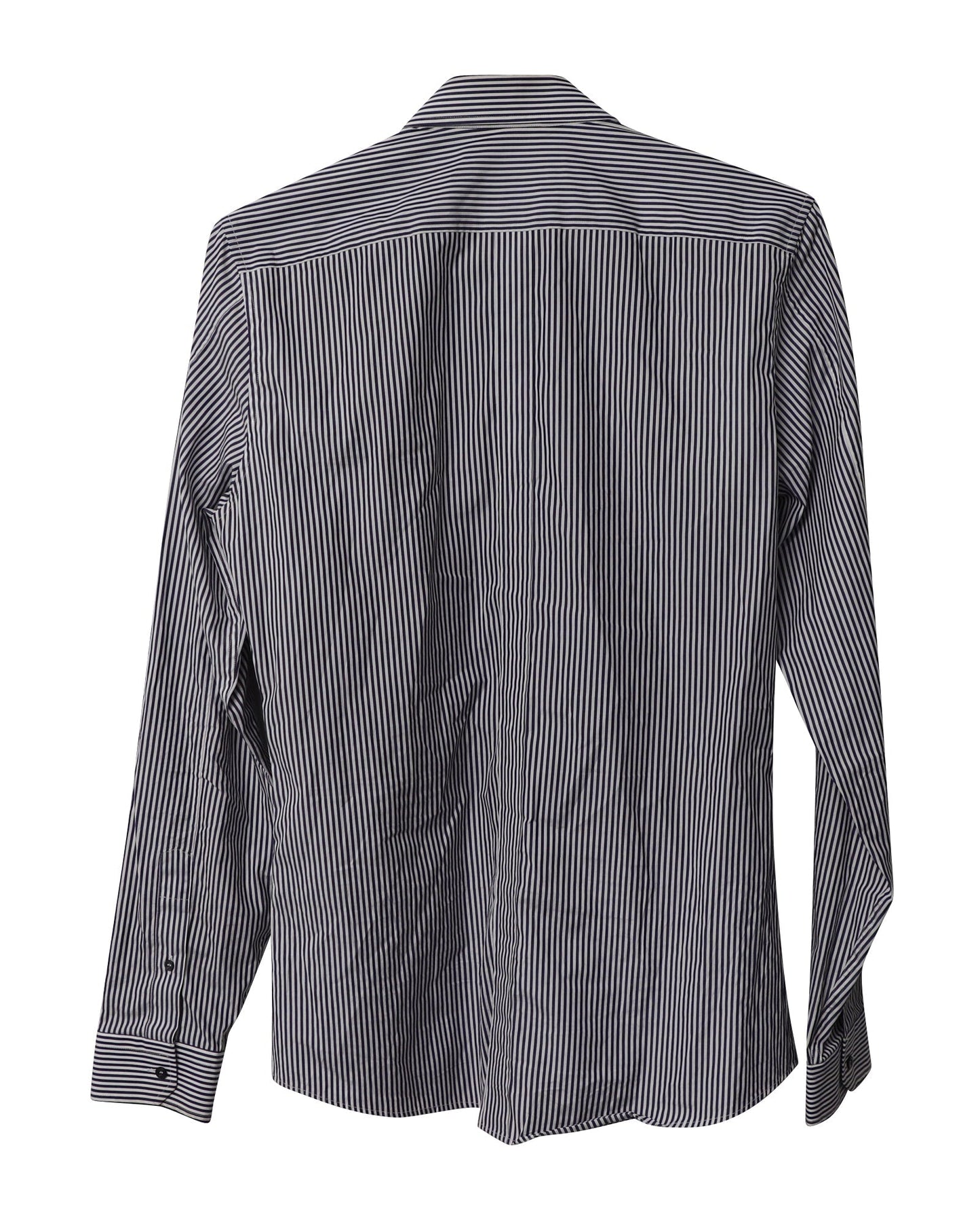 Luxury Gucci Trending 2025 Striped Button Front Slim Fit Shirt in Black and White Cotton