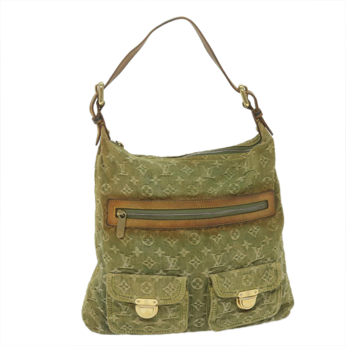 LOUIS VUITTON Monogram Denim Buggy GM Shoulder Bag Riken M95211 LV 60916