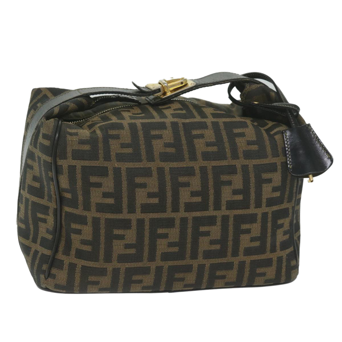 Luxury FendiZucca Canvas Vanity Cosmetic Pouch Black Brown 2111 26348 07860923