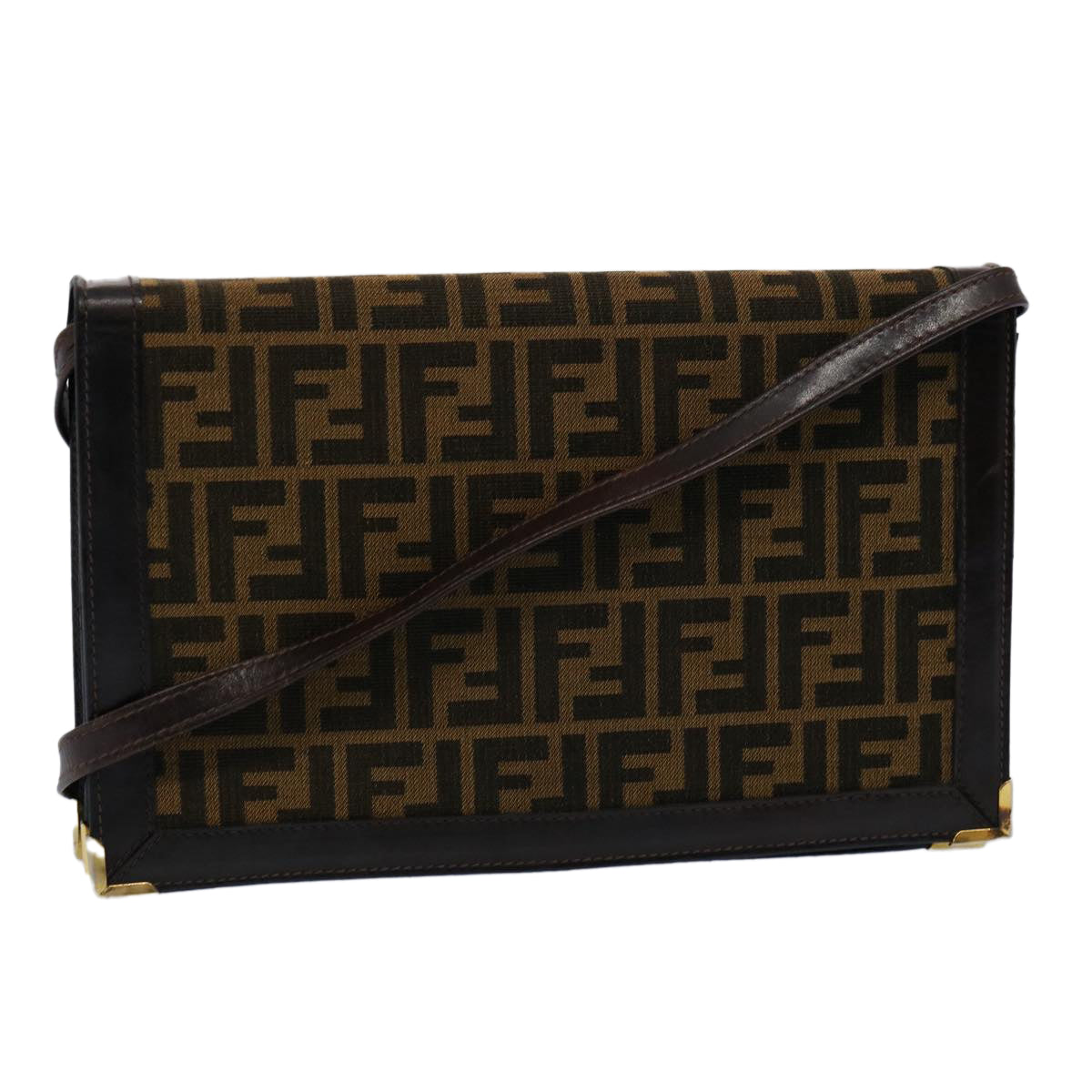 Luxury FendiZucca Canvas Shoulder Bag Brown60957