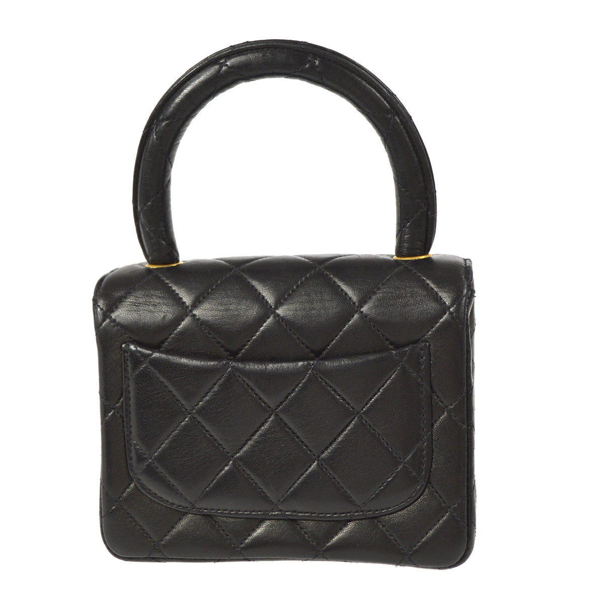 Luxury Chanel 1994 Classic Flap Handbag Micro Black Lambskin