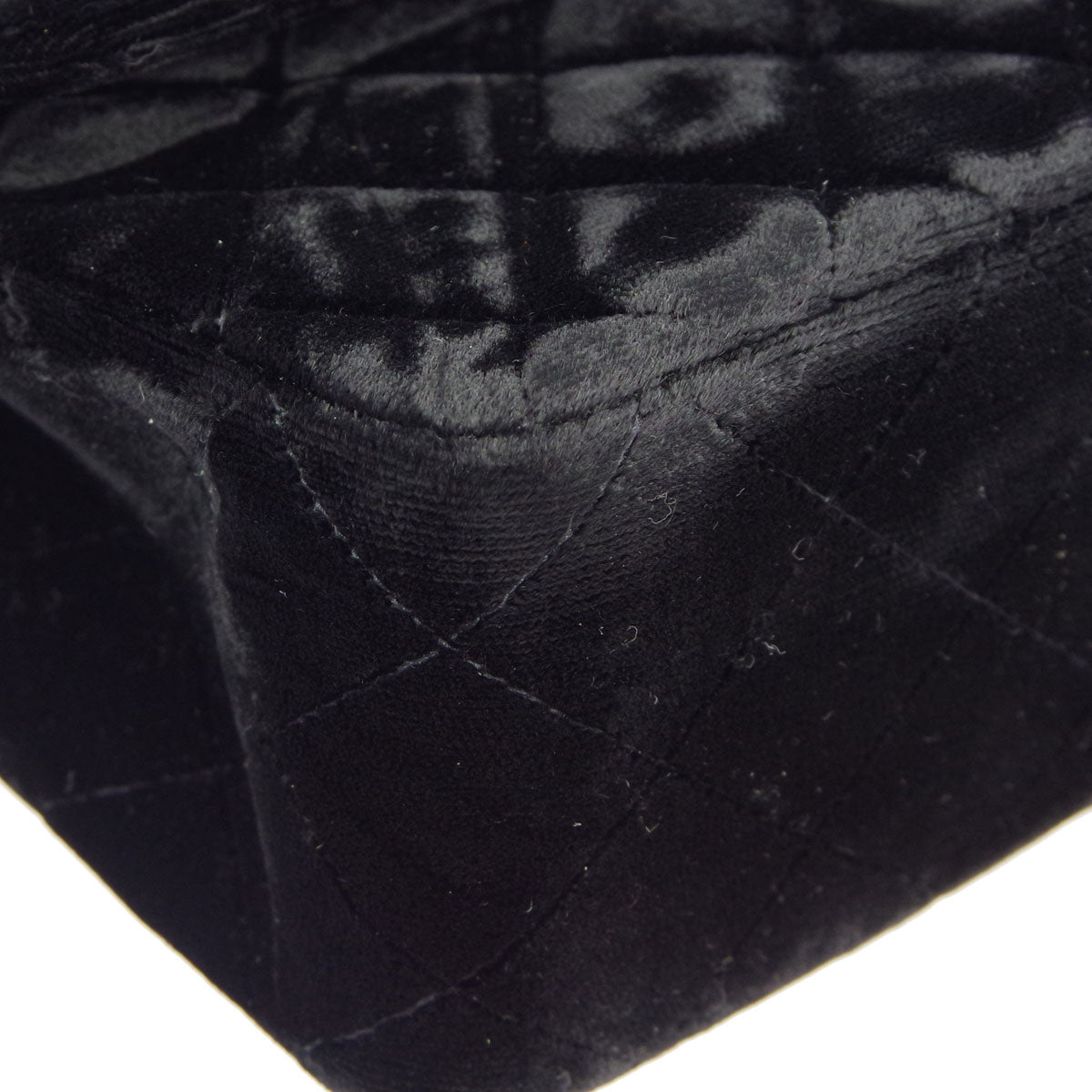 Luxury Chanel * 1991-1994 Black Velvet Medium Classic Flap Handbag