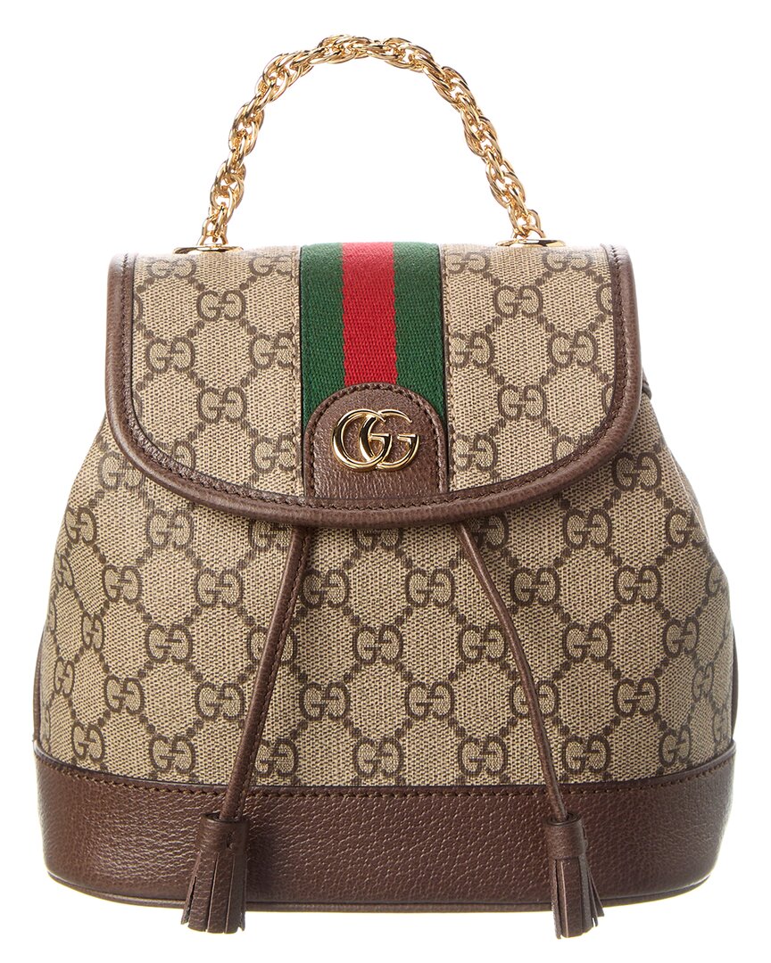 Luxury Gucci Trending 2025 Ophidia Mini GG Supreme Canvas & Leather Backpack