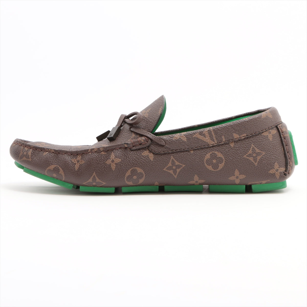 Louis Vuitton 22 Years Leather Driving Shoes 8 1/2 Men Brown ND0262 Monogram