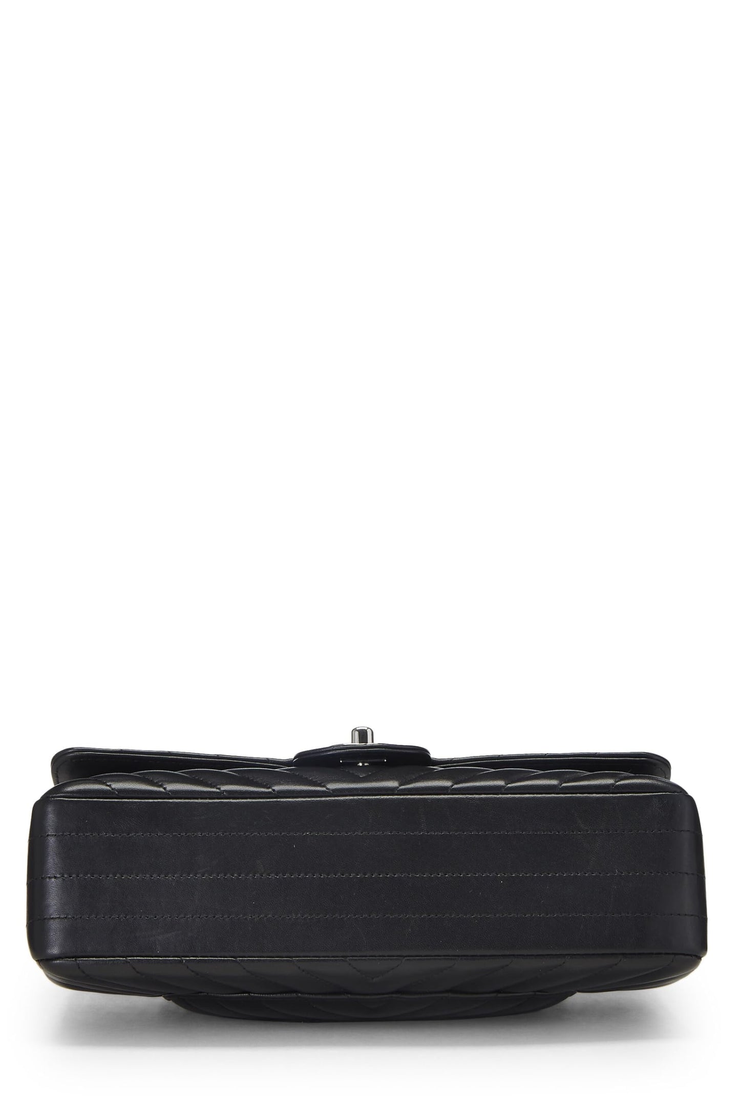 Chanel,  Black Chevron Lambskin Classic Double Flap Medium, Black