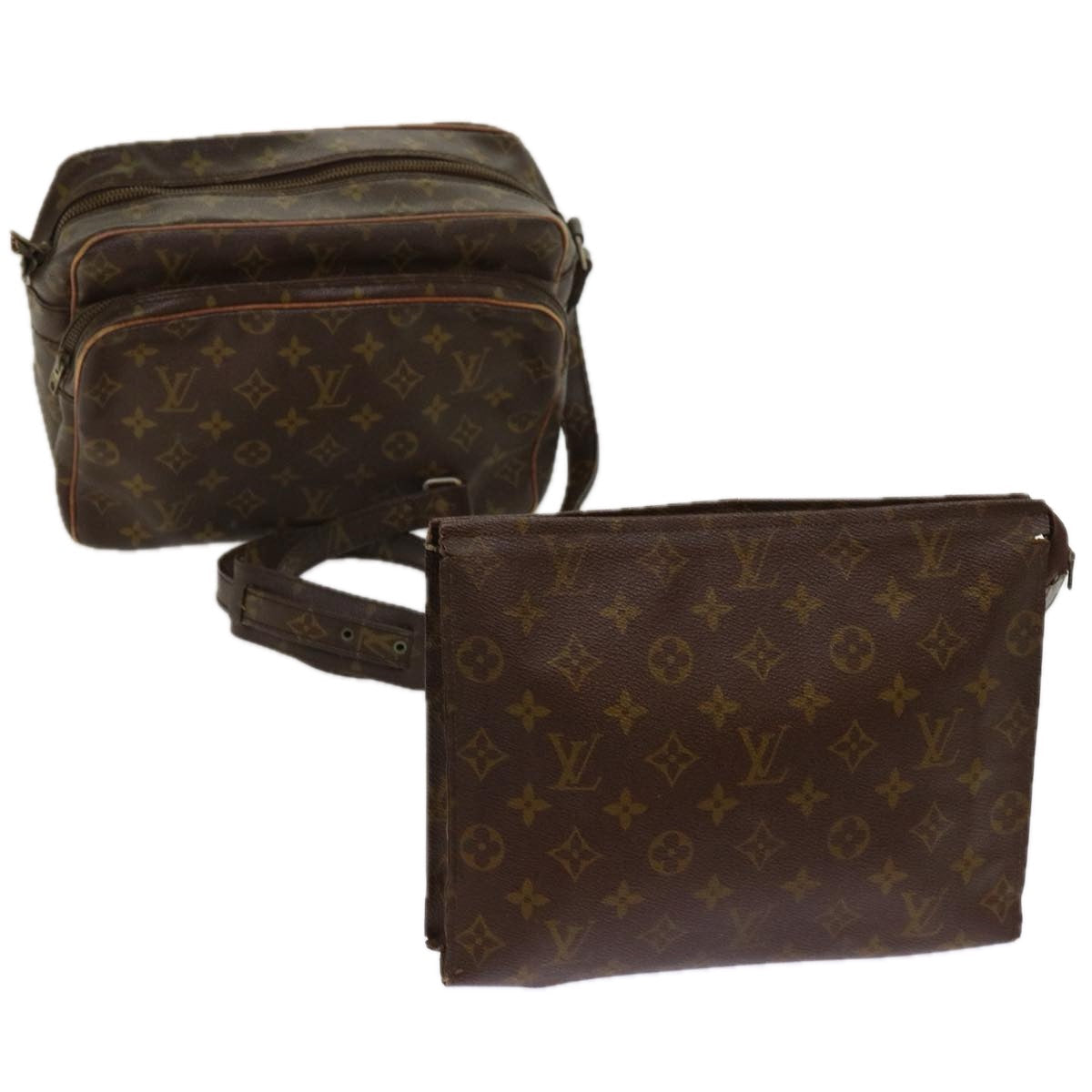 LOUIS VUITTON Monogram Clutch Bag Shoulder Bag 2Set LV 61134