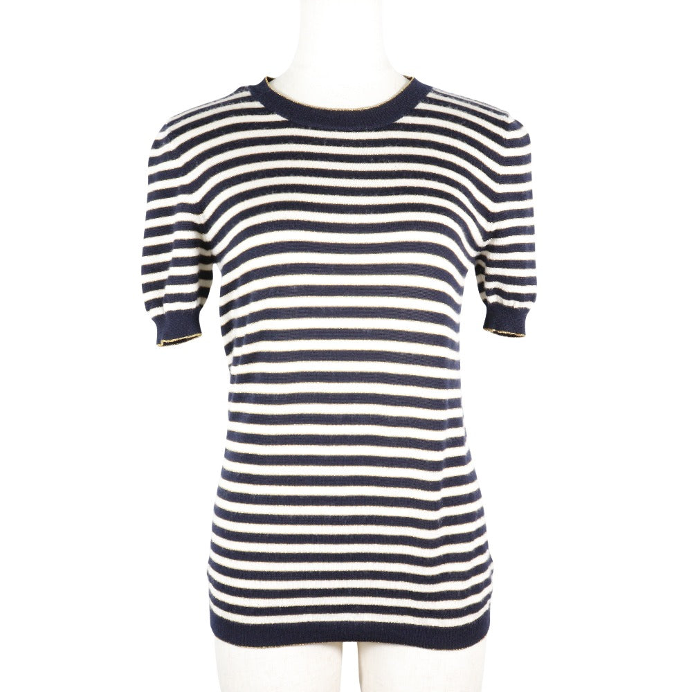 Luxury Gucci Trending 2025 Cashmere Silk Knit Border T-Shirt