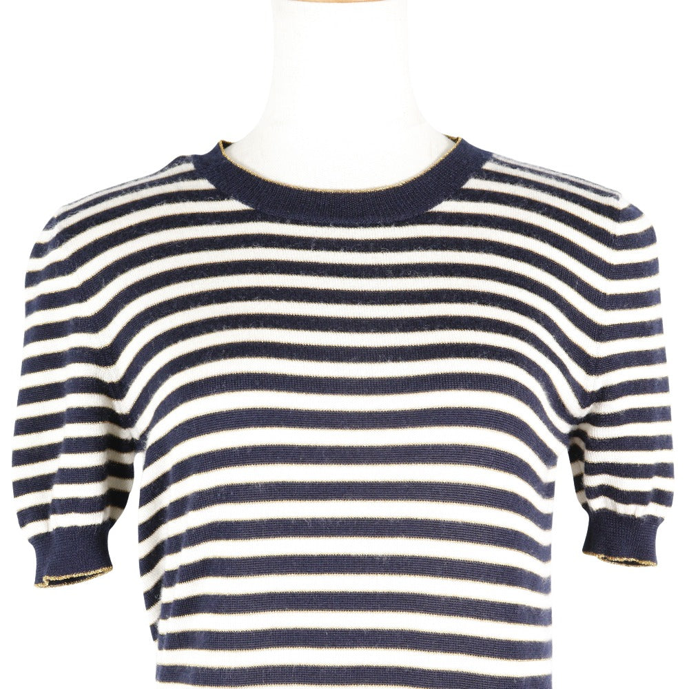 Luxury Gucci Trending 2025 Cashmere Silk Knit Border T-Shirt