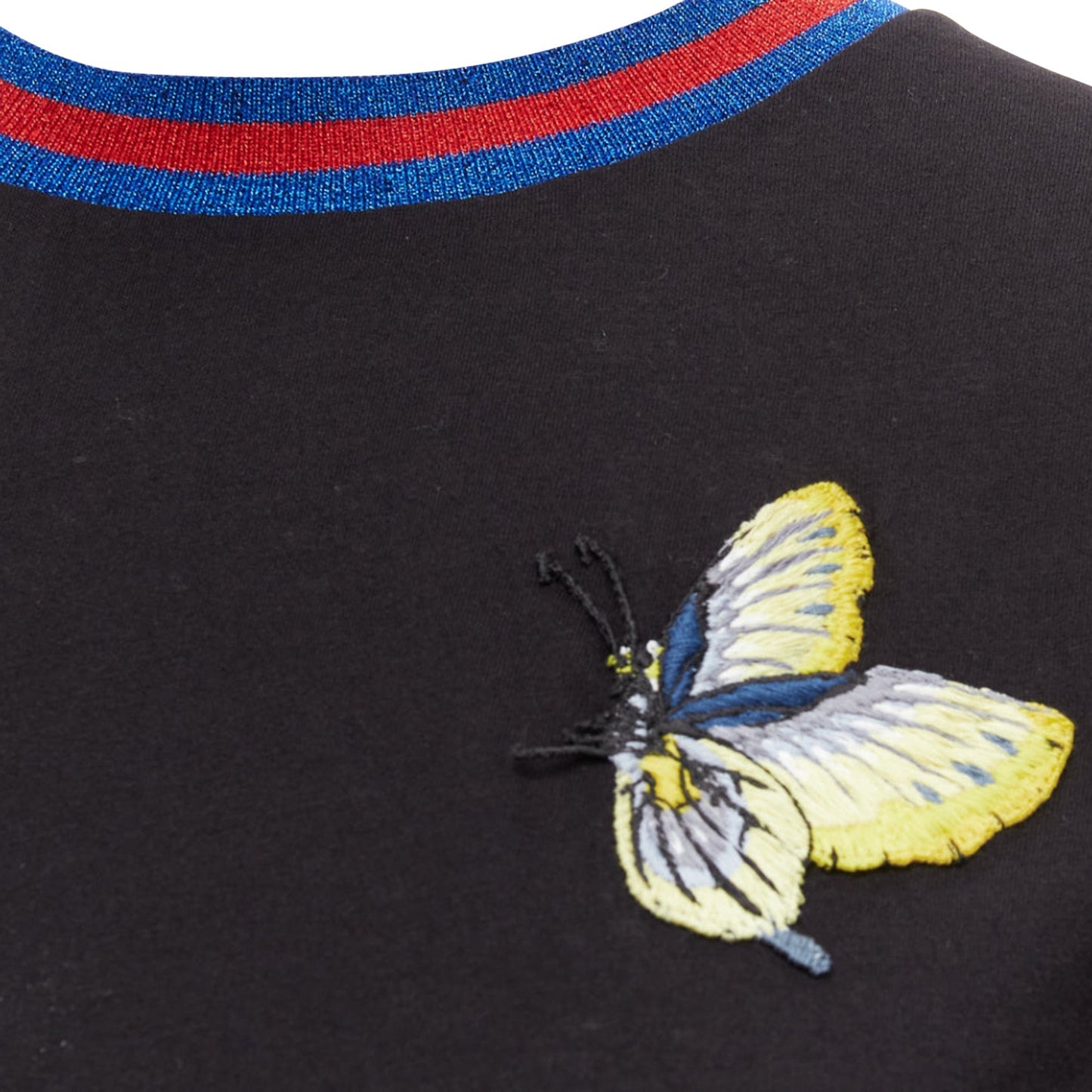 Gucci Butterfly Embroidery Patch Web Tshirt