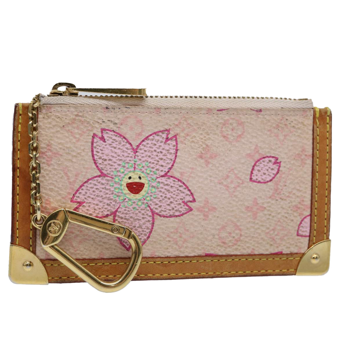 LOUIS VUITTON Monogram Cherry Blossom Pochette Cles Coin Purse M92016 61273