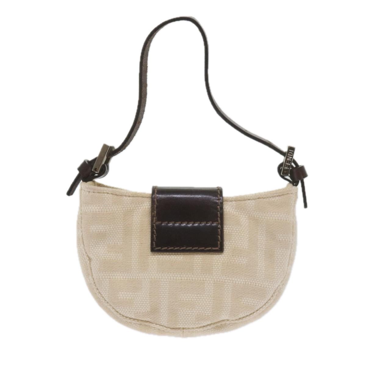 Luxury FendiZucca Canvas Mini Mamma Baguette Hand Bag Beige61332