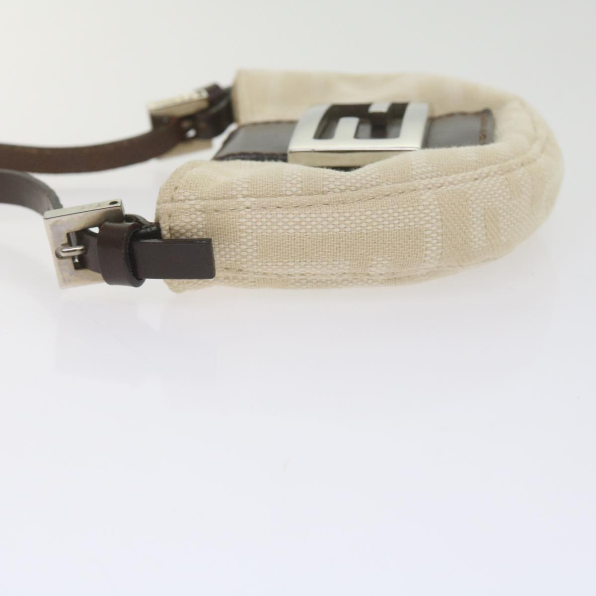 Luxury FendiZucca Canvas Mini Mamma Baguette Hand Bag Beige61332