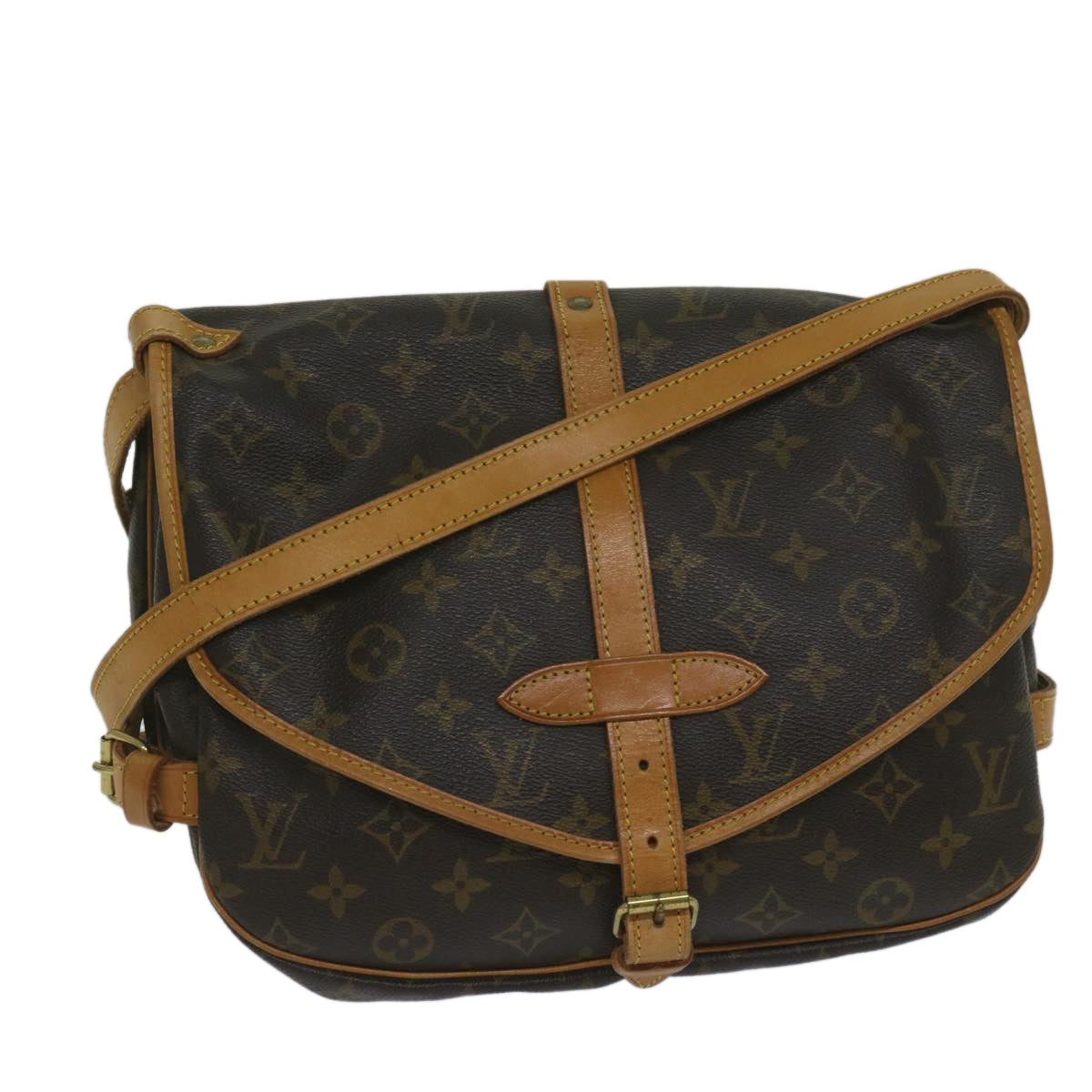 LOUIS VUITTON Monogram Saumur 30 Shoulder Bag M42256 LV 61335