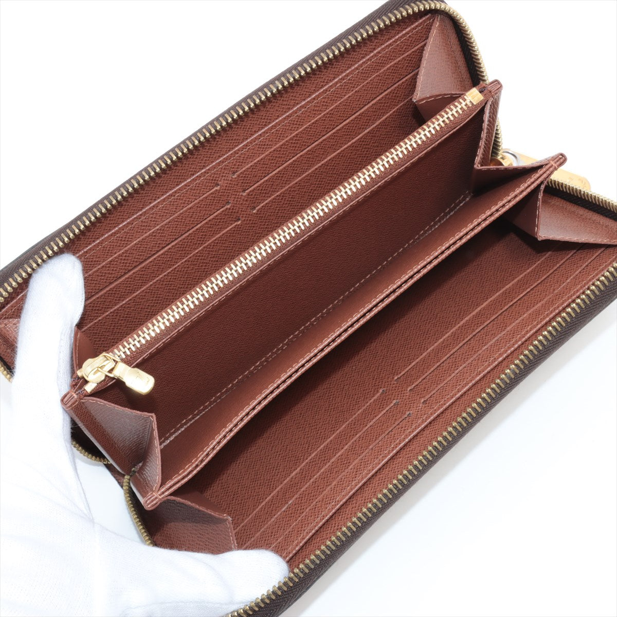 Louis Vuitton Monogram  Wallet M42616 Brown Round Zip Wallet