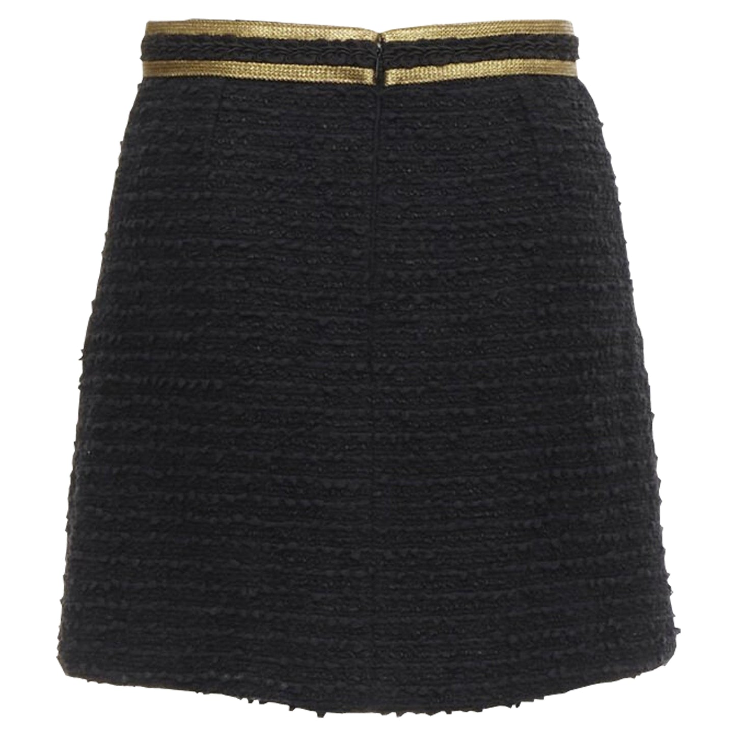 Gucci GG logo button trim tweed mini A-line skirt