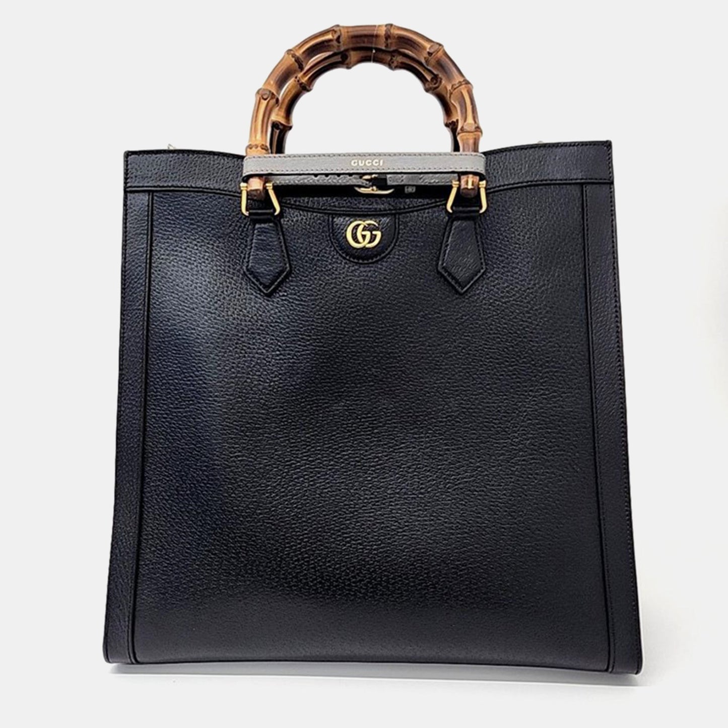 Luxury Gucci Trending 2025 Black Leather Large Diana Tote Bag