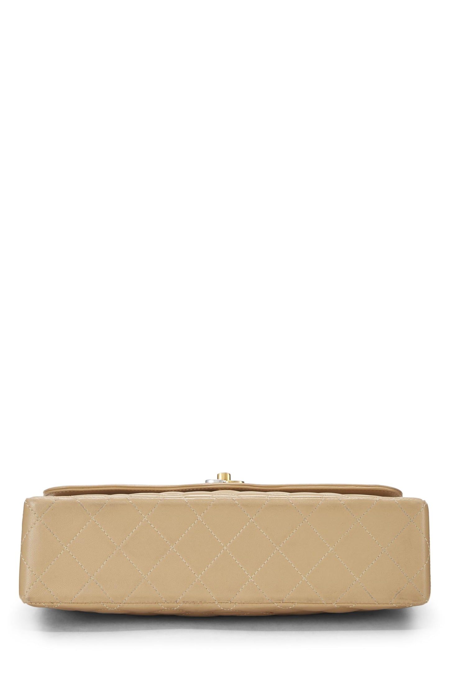 Chanel,  Beige Quilted Lambskin Paris Limited Double Flap Medium, Beige