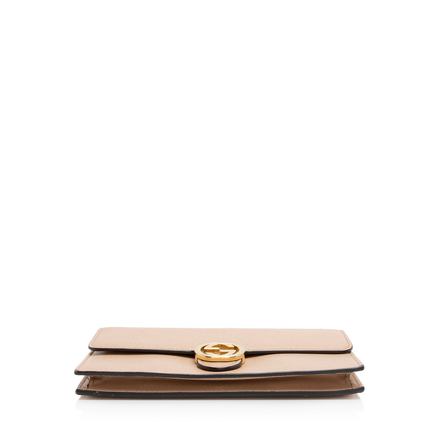 Luxury Gucci Trending 2025 Grained Calfskin Interlocking G Chain Wallet