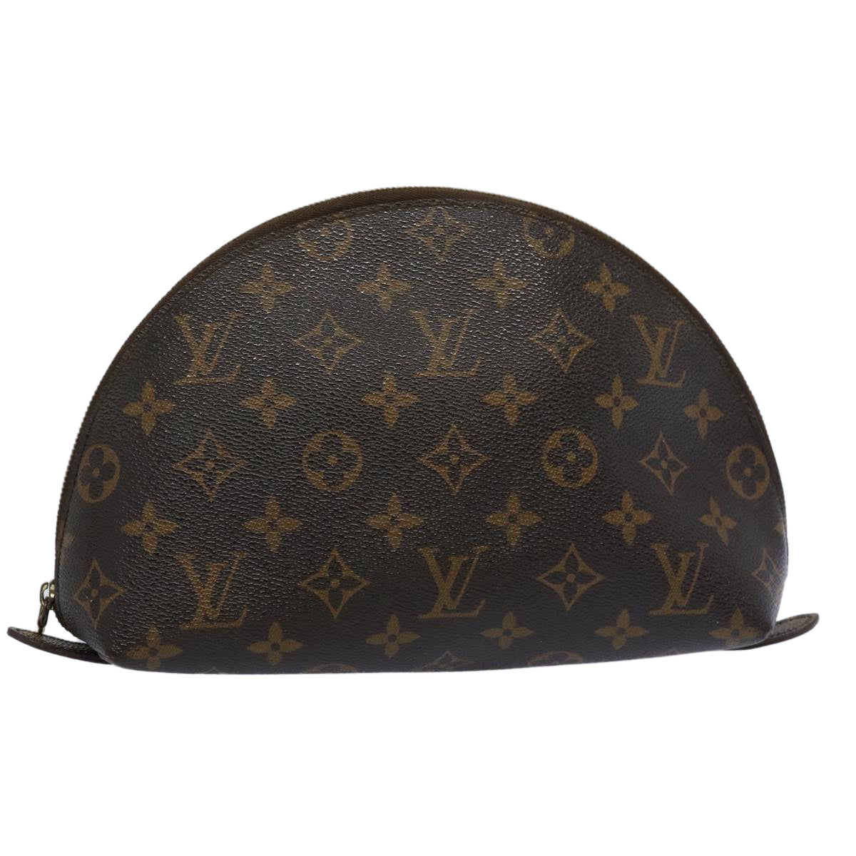 LOUIS VUITTON Monogram Trousse Demi Ronde Cosmetic Pouch M47520 LV 61528