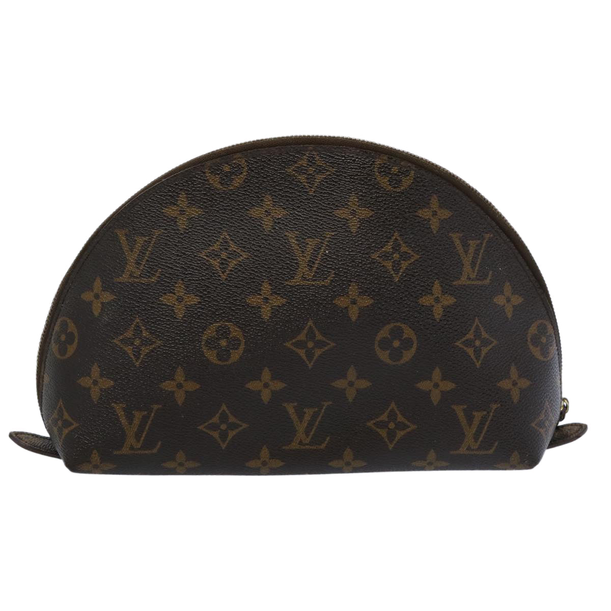 LOUIS VUITTON Monogram Trousse Demi Ronde Cosmetic Pouch M47520 LV 61528