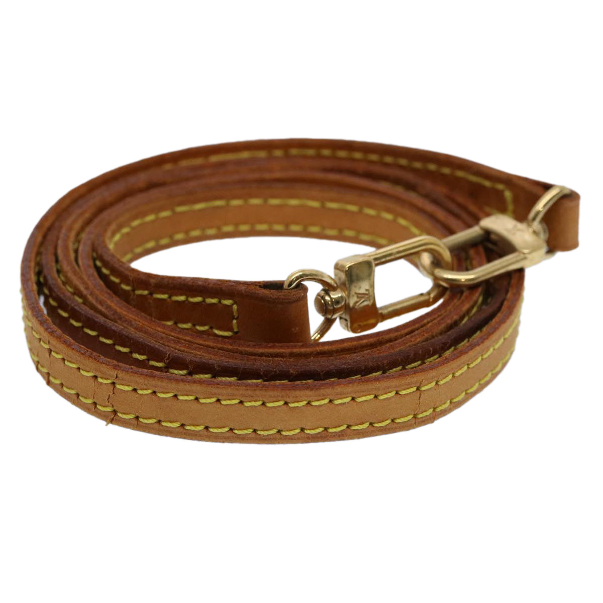 LOUIS VUITTON Shoulder Strap Leather 44.1"" Beige LV 61539