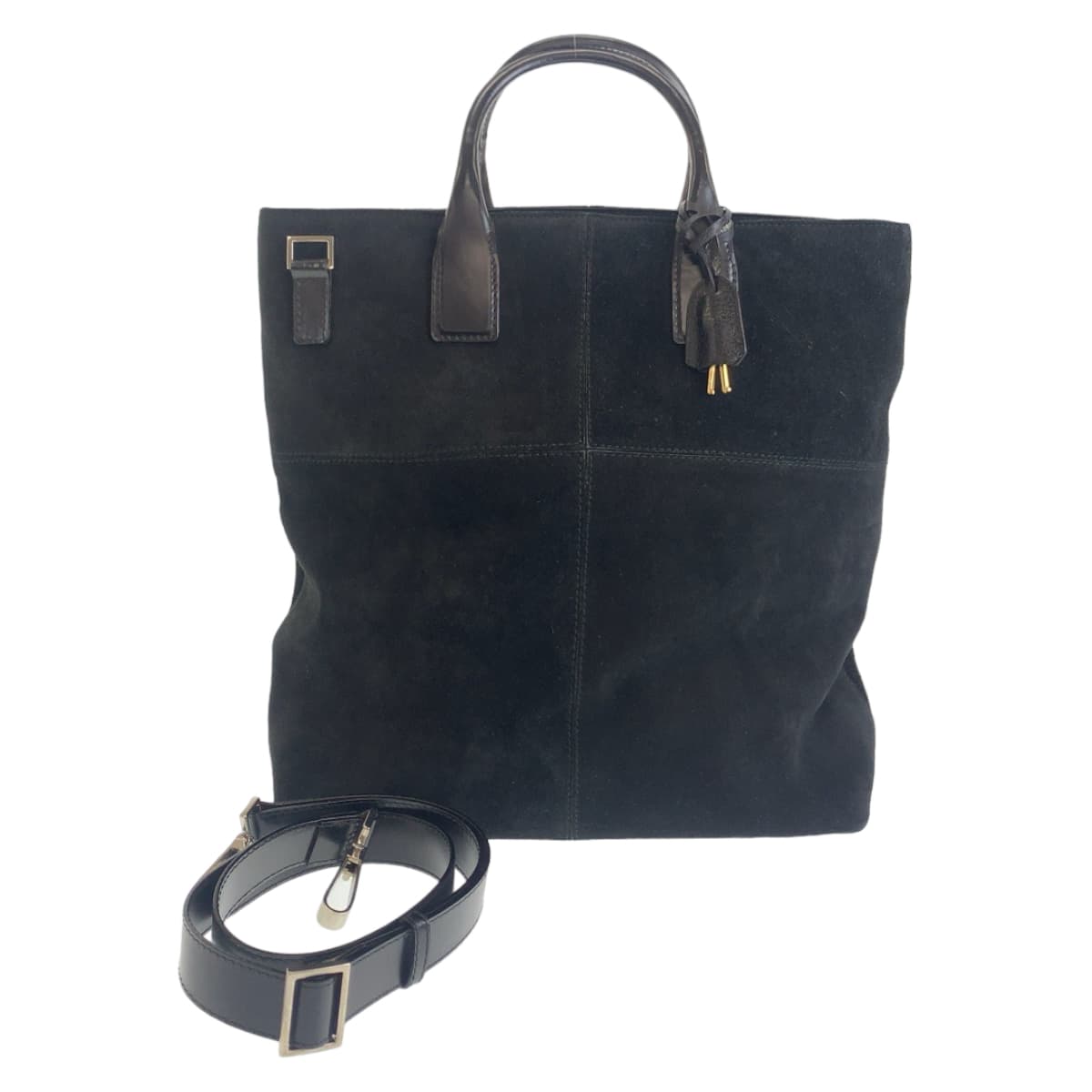 Luxury Gucci Trending 2025 Suede/Leather Tote Bag Black Silver Hardware