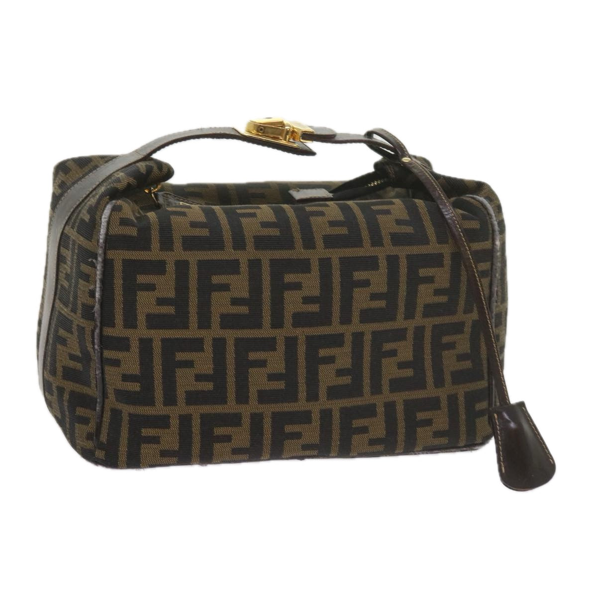 Luxury FendiZucca Canvas Vanity Cosmetic Pouch Black Brown61576